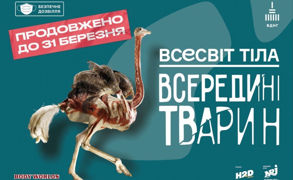 Виставку "Всесвіт тіла: Всередині тварин" продовжено до 31 березня!